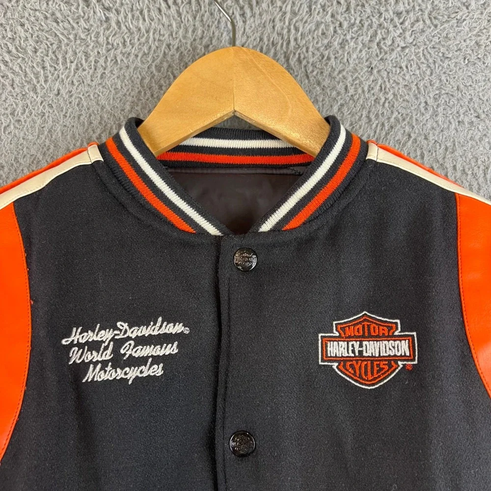 Youth Kid Harley Davidson Kids Reversible Varsity Jacket Embroidered 4T